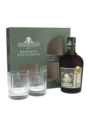 Diplomatico Reserva Exclusiva Rum 2 Glasses Gift Set