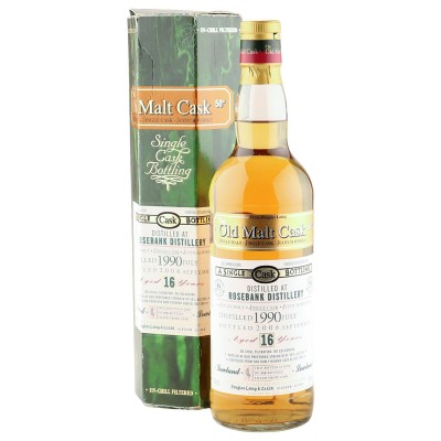 Rosebank 1990 16 Year Old, The Old Malt Cask 2006 Bottling with Box