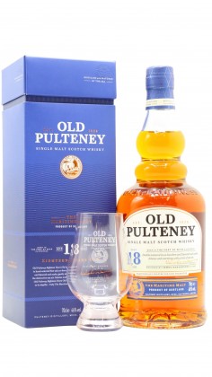 Old Pulteney Glencairn Glass & Single Malt Scotch 18 year old