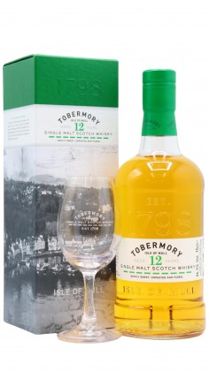 Tobermory Tasting Glass & Single Malt Scotch 12 year old