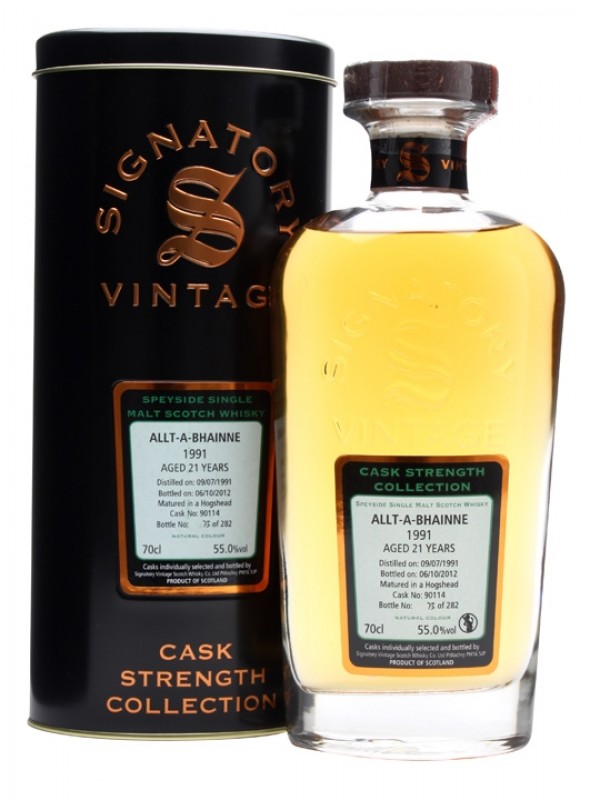 Allt-a-Bhainne 1991 21 Year Old Cask #90114 Signatory Cask Strength Collection