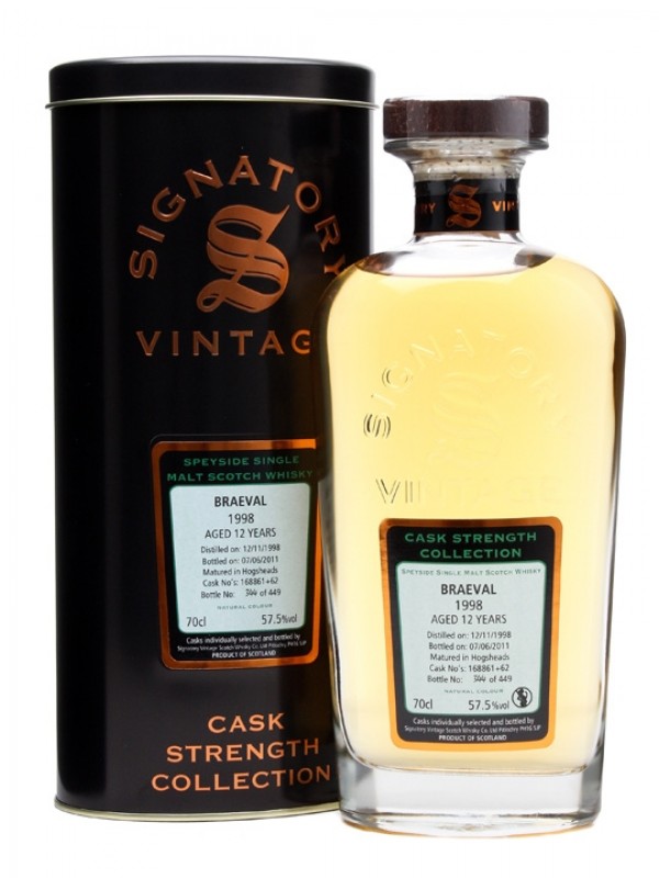 Braeval 1998 12 Year Old Casks #168861+62 Signatory Cask Strength Collection