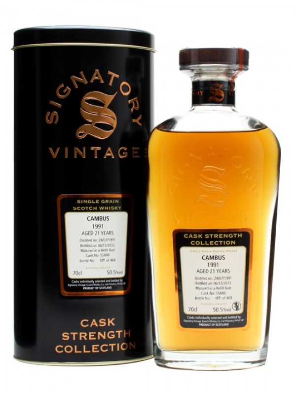 Cambus 1991 21 Year Old Refill Butt #55886 Signatory Cask Strength Collection