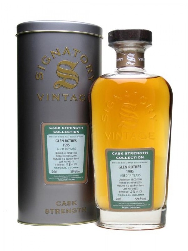 Glen Rothes 1995 14 Year Old Bourbon Cask Signatory Cask Strength Collection