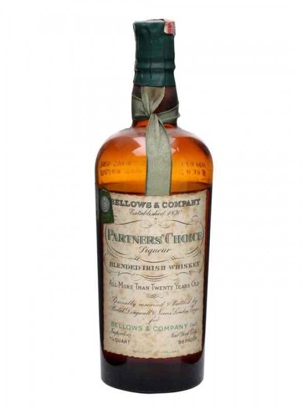 Bellow's Partner's Choice 20 Year Old Irish Bottled 1930s