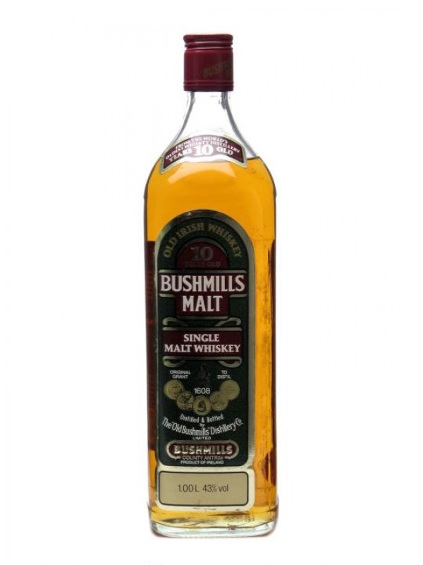 Bushmills 10 Year Old Irish Whiskey Bottled 1990s