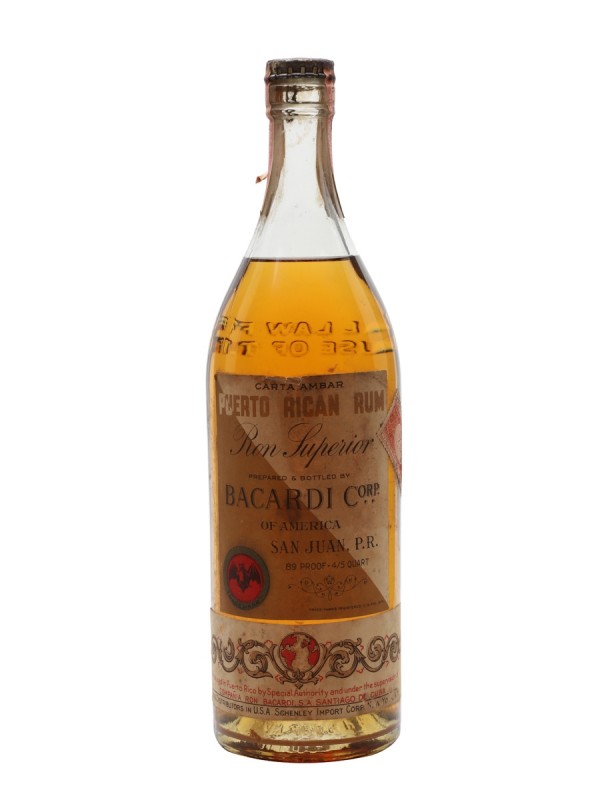 Bacardi Carta Ambar Bottled 1940s Puerto Rico