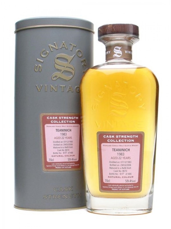 Teaninich 1983 22 Year Old Cask # 8072 Signatory Cask Strength Collection